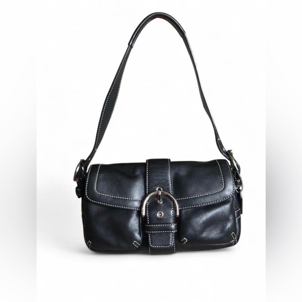 Vintage Coach Soho Double Pocket Flap Shoulder Bag Purse